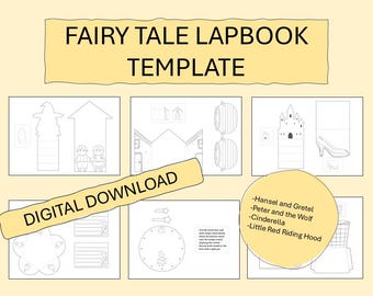 Fairy Tale Lapbook PDF Template (Peter and the Wolf, Cinderella, Hansel and Gretel, Little Red Riding Hood)