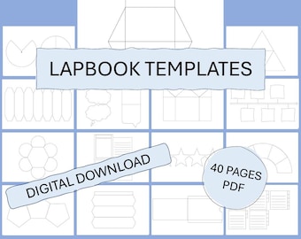 Lapbook PDF template (40 craft elements to print)