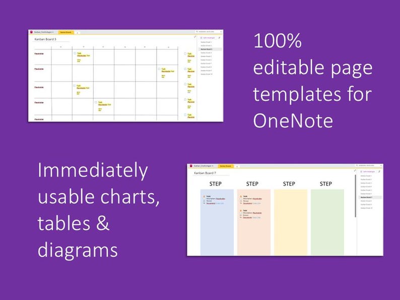 Onenote Kanban Template - Etsy