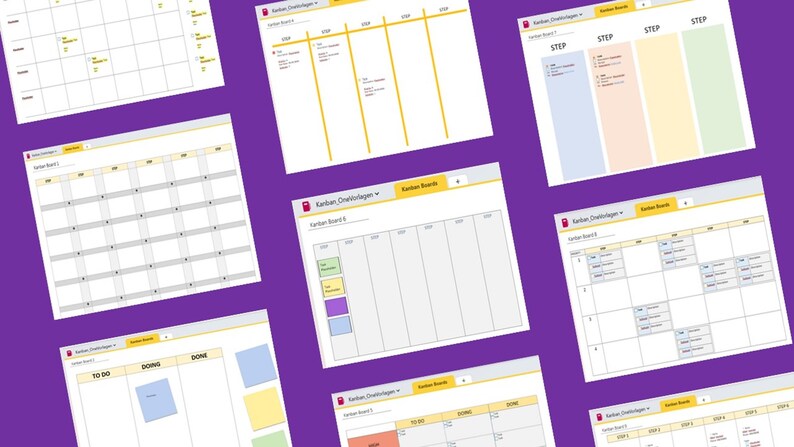 Onenote Kanban Template Etsy Onenote Kanban Template Etsy