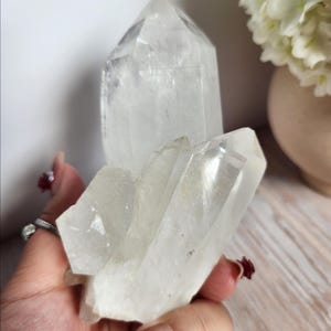 Beautiful lemurian clear quartz point cluster columbia, natural lemurian, not perfect
