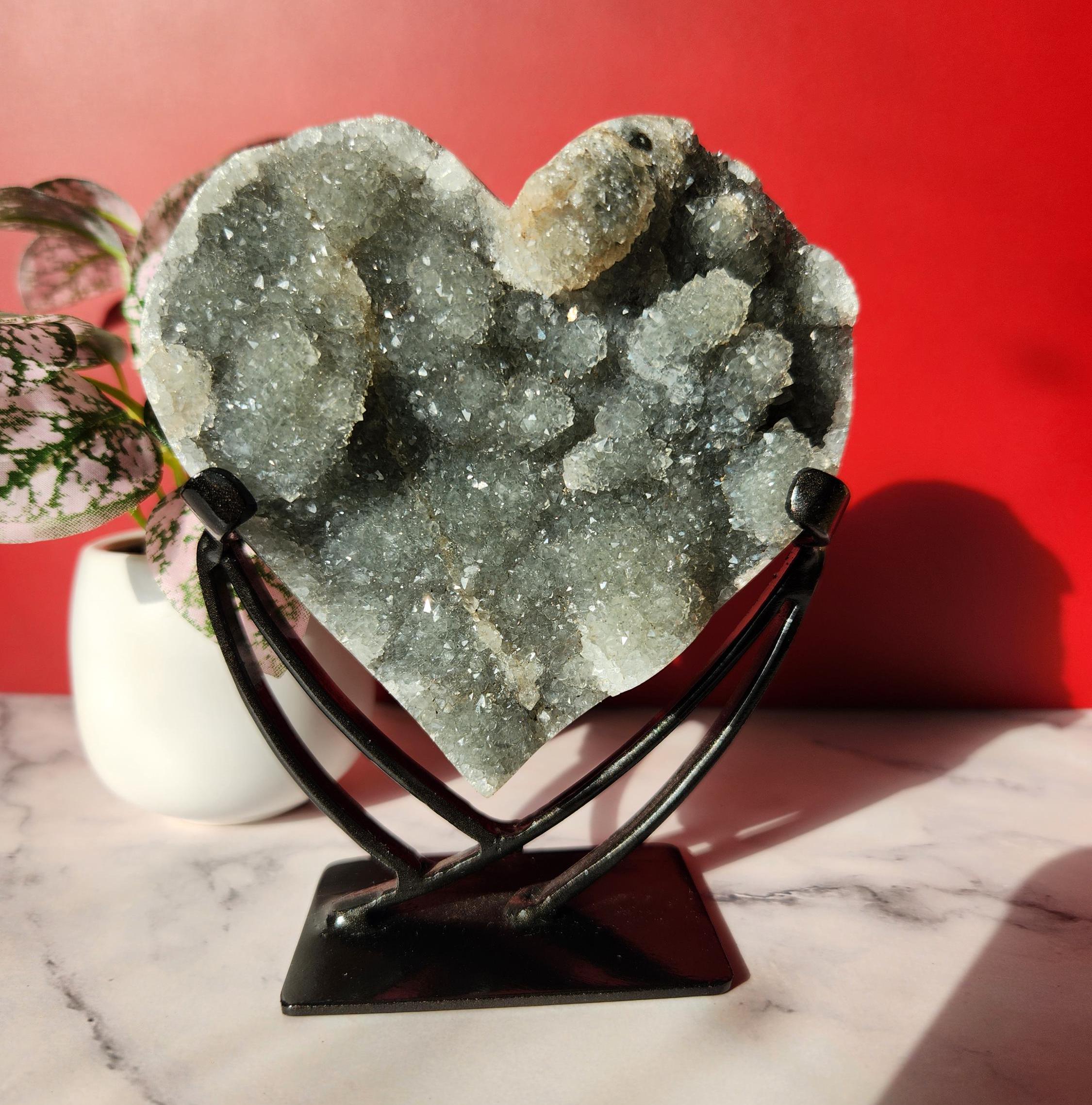 アメジスト ハート 置物 天然 フラワーアメジスト アメジスト ハート型 4A 邪気祓い 家庭運 アメジスト シトリン 天然石