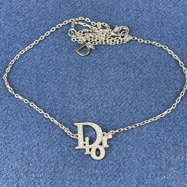 Vintage Christian Dior Chain Necklace Pendant Steel Amulet
