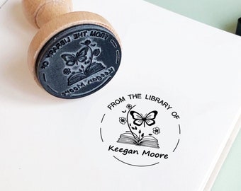 Custom Book Stamp, Self Ink Stamp, Personalized Book Stamp, From the Library of, Book Lover, Bookplate Stamp, Address Stamp, Teacher Stamp