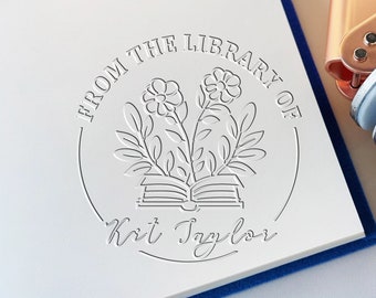 Custom Book Embosser: Personalized Library Stamp, 42mm