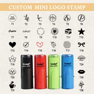 Mini timbro personalizzato per carta fedeltà · Mini timbro in gomma personalizzato con logo · Mini timbro autoinchiostrante personalizzato · Timbro per carta da caffè · Timbro per carta fedeltà