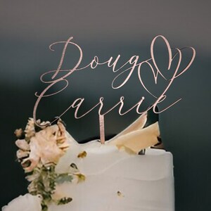 Rustic Cake Topper Wedding Personalized Engagement Cake Topper Name Wedding Cake Topper Anniversary Cake Topper Wood Wedding Gift