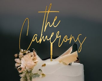 Rustic Personalized Wedding Cake Topper Custom Cake Topper for Wedding Engagement Cake Topper for Bridal Shower Wedding Gift Birthday Topper
