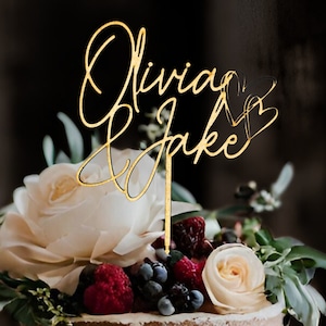 Topper per torta di fidanzamento personalizzato Topper per torta nuziale personalizzato Topper per torta a forma di cuore per torta di anniversario di matrimonio Topper per torta in legno Regalo