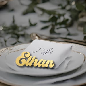 Wedding Guest Place cards, Laser cut names place cards, Acrylic & Wood Name place cards, Personalized Table name tags, Guest Name plates