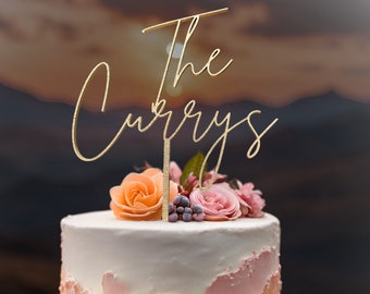 Hochzeitstorte Topper Personalisierter Rustikaler Verlobungs Kuchen Topper Benutzerdefinierter Script Cake Topper für Hochzeitstag Geschenk Mr and Mrs Cake Topper