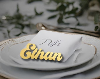 Wedding Guest Place cards, Laser cut names place cards, Acrylic & Wood Name place cards, Personalized Table name tags, Guest Name plates
