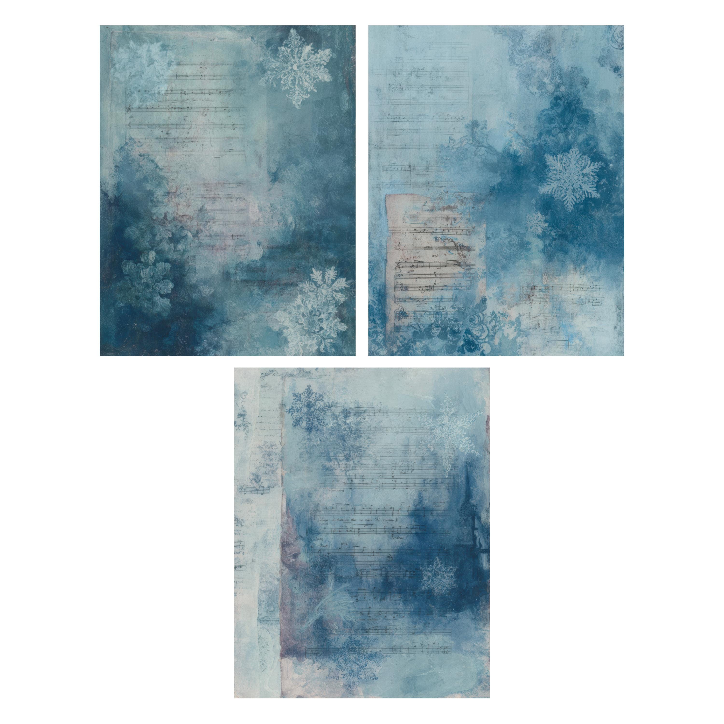 Antique Grungy Snowflake Music Sheet, Shabby Chic Winter Junk Journal ...