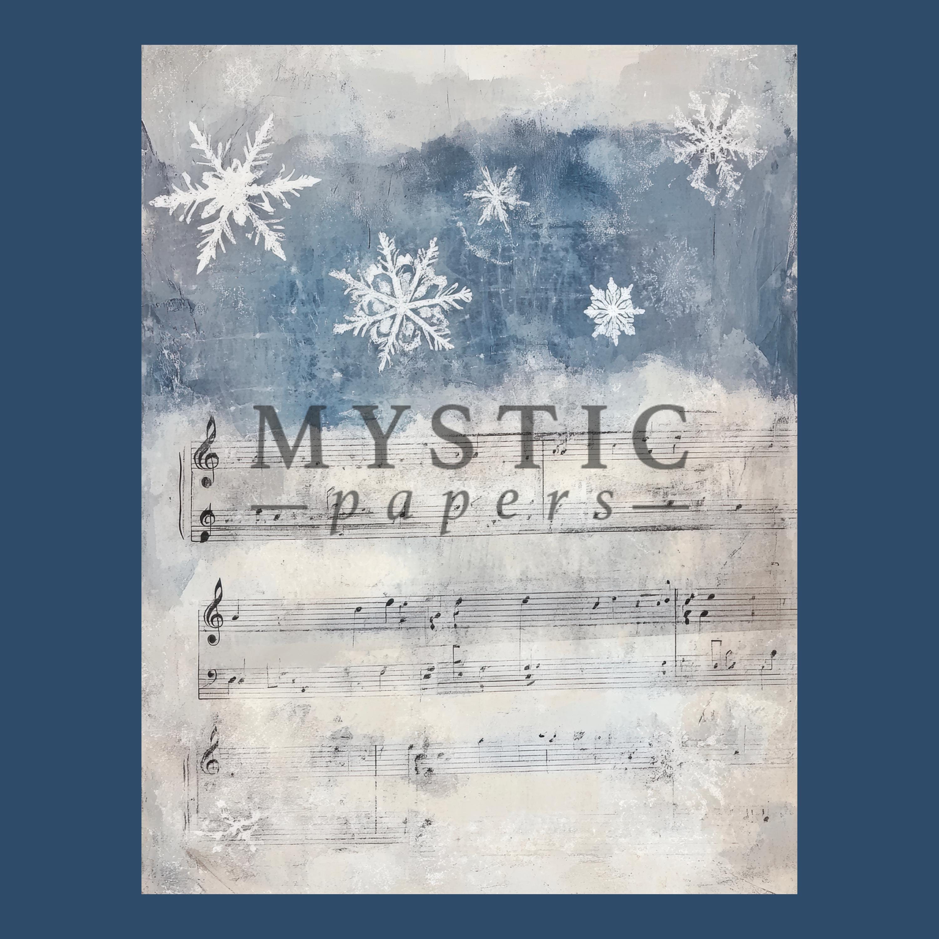 Antique Grungy Snowflake Music Sheet, Shabby Chic Winter Junk Journal ...