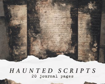 Dark Academia Journal Pages, Haunted Background Printables, Gothic Junk Journal Kit, Vintage Grunge Paper, Antique Digital Scrapbook Sheets