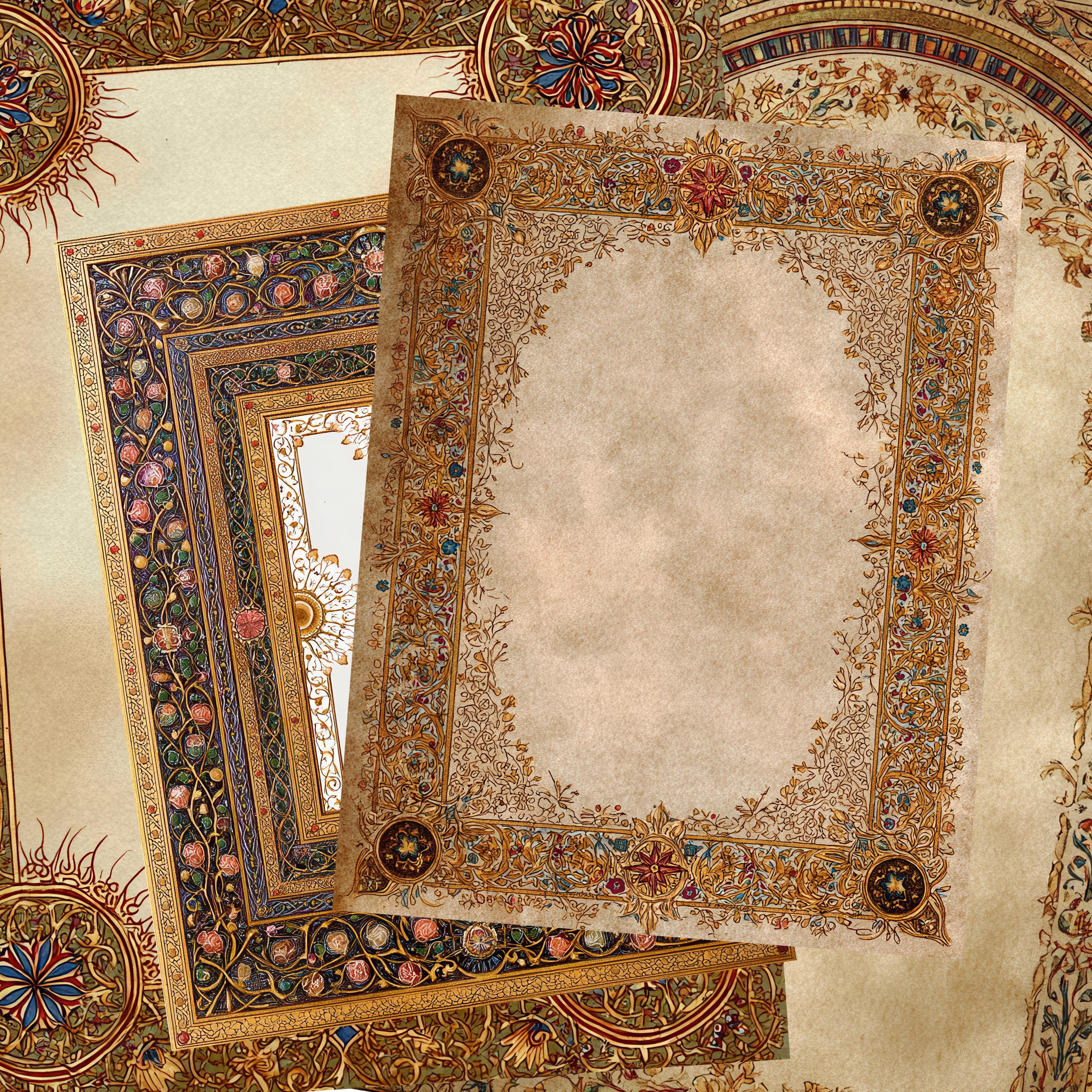 Brown Manuscript Pages Antique Junk Journal Paper, Illuminated ...