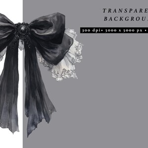 Peut inclure: Un grand n&oelig;ud en satin noir avec une bordure en dentelle blanche. Le n&oelig;ud est nou&eacute; avec un long ruban fluide.