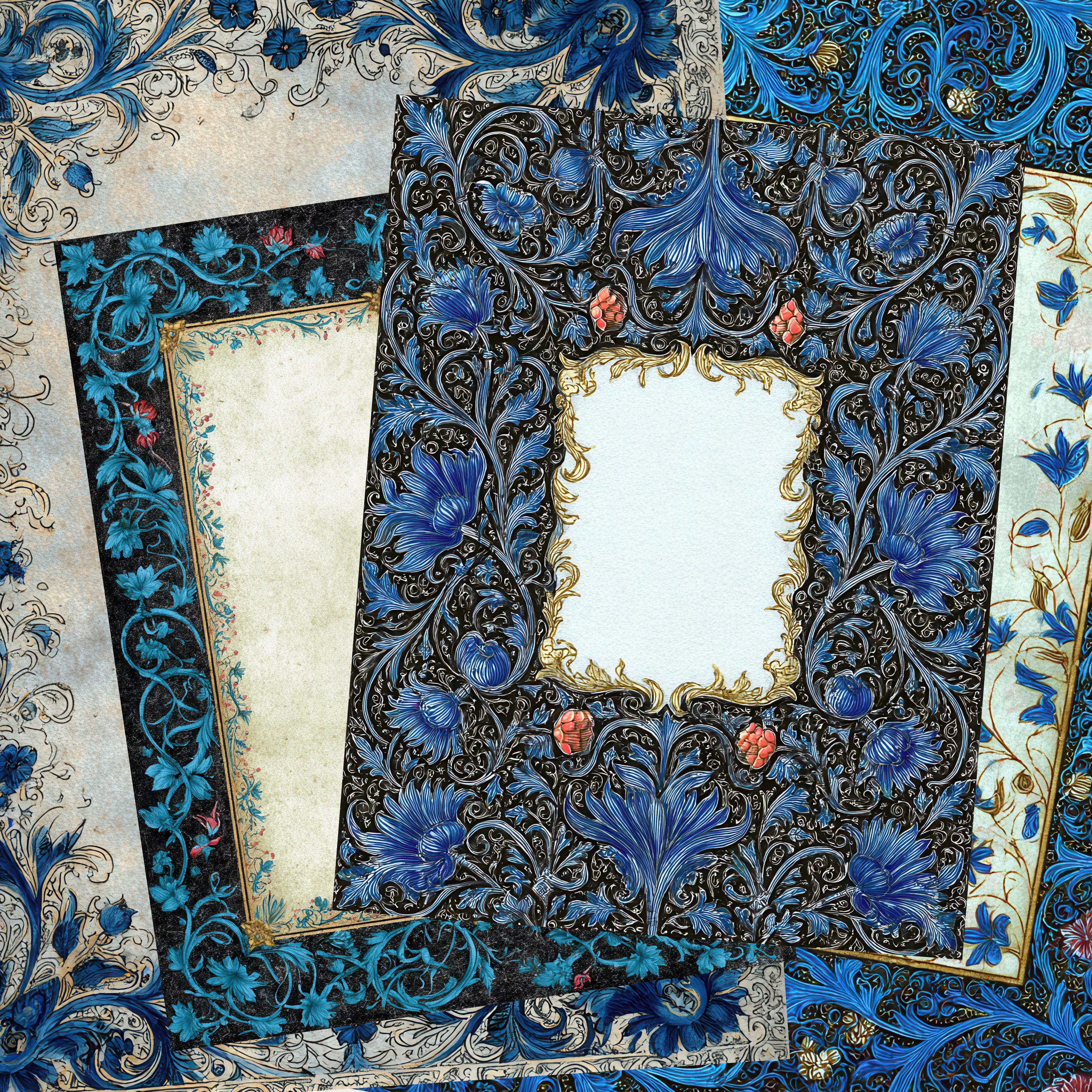 Medieval Illuminated Manuscript Paper Bundle, Renaissance Parchment ...