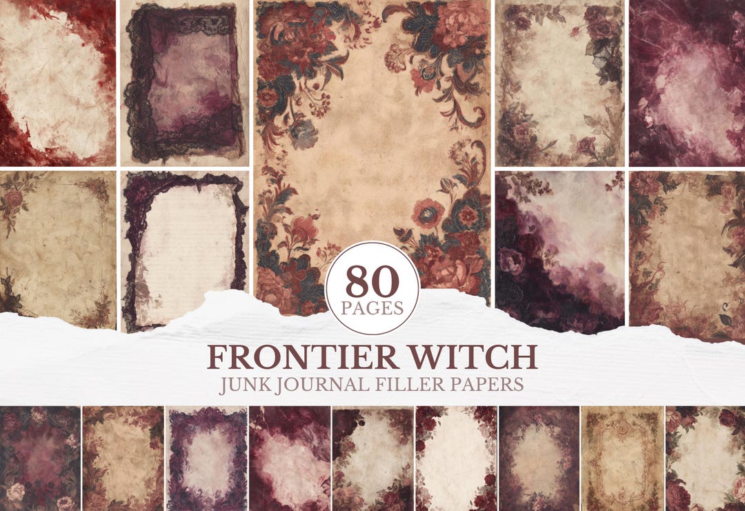 Frontier Witch Junk Journal Filler Papers, Western Gothic Blank Paper ...