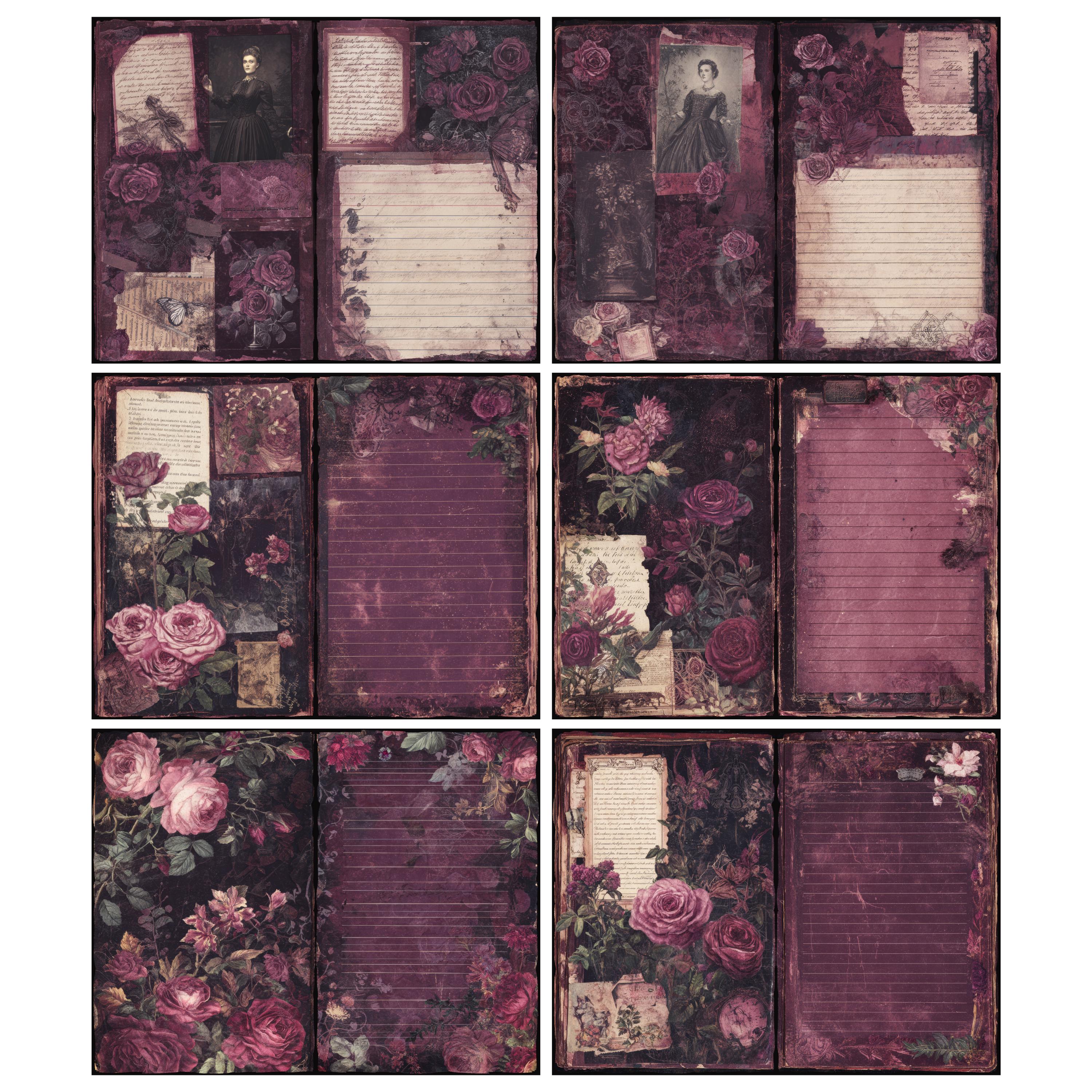 Dark Romance Victorian Junk Journal Page Digital Junkjournal Spread ...