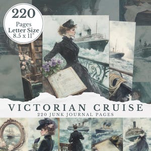 Página de diario de crucero victoriano, imágenes de scrapbooking náutico vintage, papel para diario de viajes históricos oceánicos de un antiguo barco de vapor, restos marinos