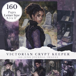 Puede incluir: Imágenes de diario de arte Victorian Crypt Keeper. La imagen presenta a una mujer con un vestido negro y una escena de cementerio. El diario tiene 160 páginas y es tamaño carta, 21,6 x 27,9 cm.