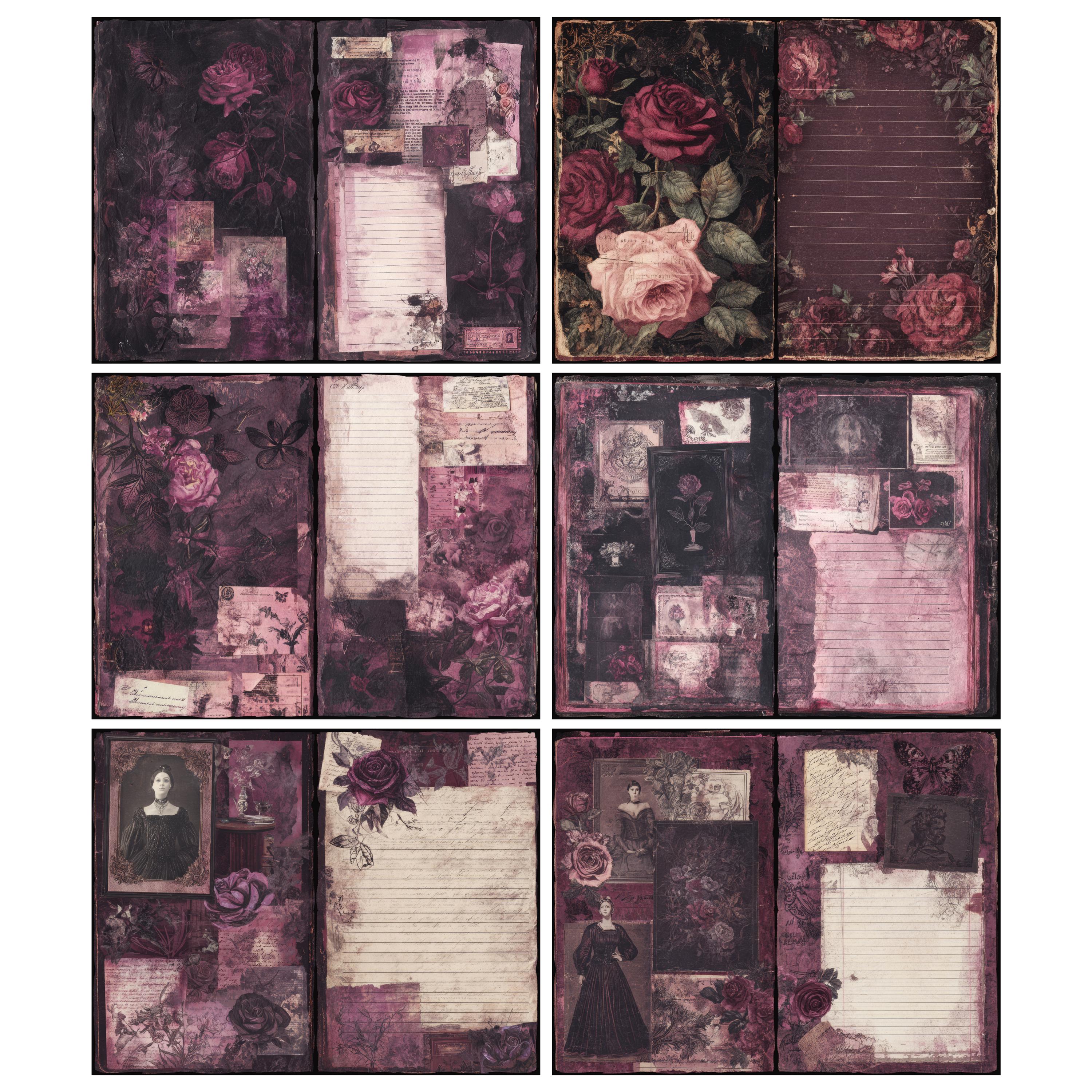 Dark Romance Victorian Junk Journal Page Digital Junkjournal Spread ...