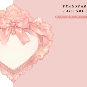 Pink Coquette Heart Frame Clipart Set, Romantic Bow Border Frames, Lace ...