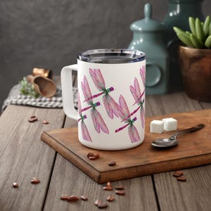 Insulated Coffee Mug 10oz, Travel mug with lid, stainless steel, lead/BPA free, home and office, coffee lovers gift, double-wall insulation