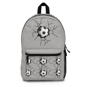 Soccer Backpack with Cracked Ball Design, Sports Bag for Kids, Athletic Gear for Boys and Girls, School Backpack, Gift for Soccer Fans