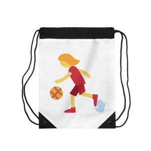 Fun Basketball Drawstring Bag for Kids, Sport Bag for Gym, Gift for Young Athletes, School Backpack, Travel & Playtime Essentials, Backpack
