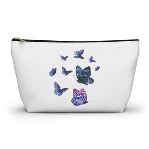 Accessory Pouch w T-bottom, cosmetic travel bag, 2 sizes, durable material, zipper closure, laminate inside, fashionable storage bag, gift