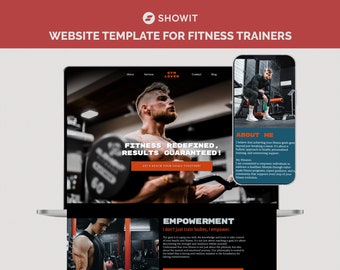 GYM lovers Premium Showit Website Template - Bold, Edgy, Modern, Designed specifically for sports entrepreneurs, gym and fitness trainers