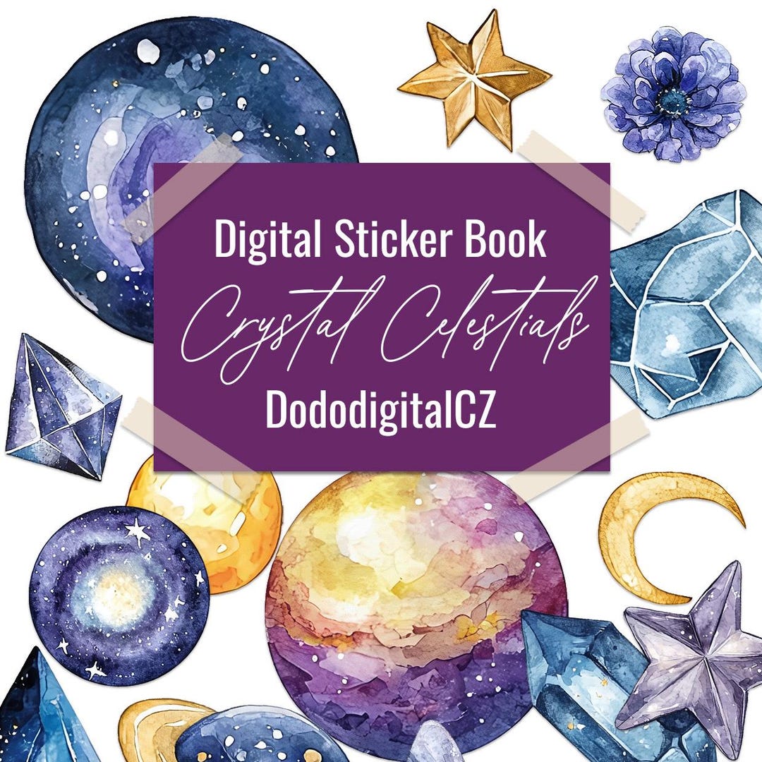 Crystal Celestials Goodnotes Sticker Bundle | Digital Stickers | Pre ...