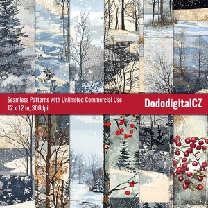 Winter Seamless Pattern | Unlimited Commercial Use | Patterned Paper | Texture | Seasonal | Abstract | Whimsical | Scrapbook | Printable