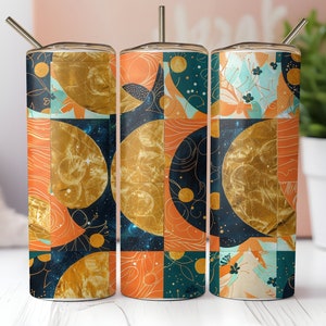 Abstract Space Themed Digital Tumbler Wraps, 20oz Skinny Tumbler Sublimation, Seamless Galaxy Design for Tumblers, Commercial Use