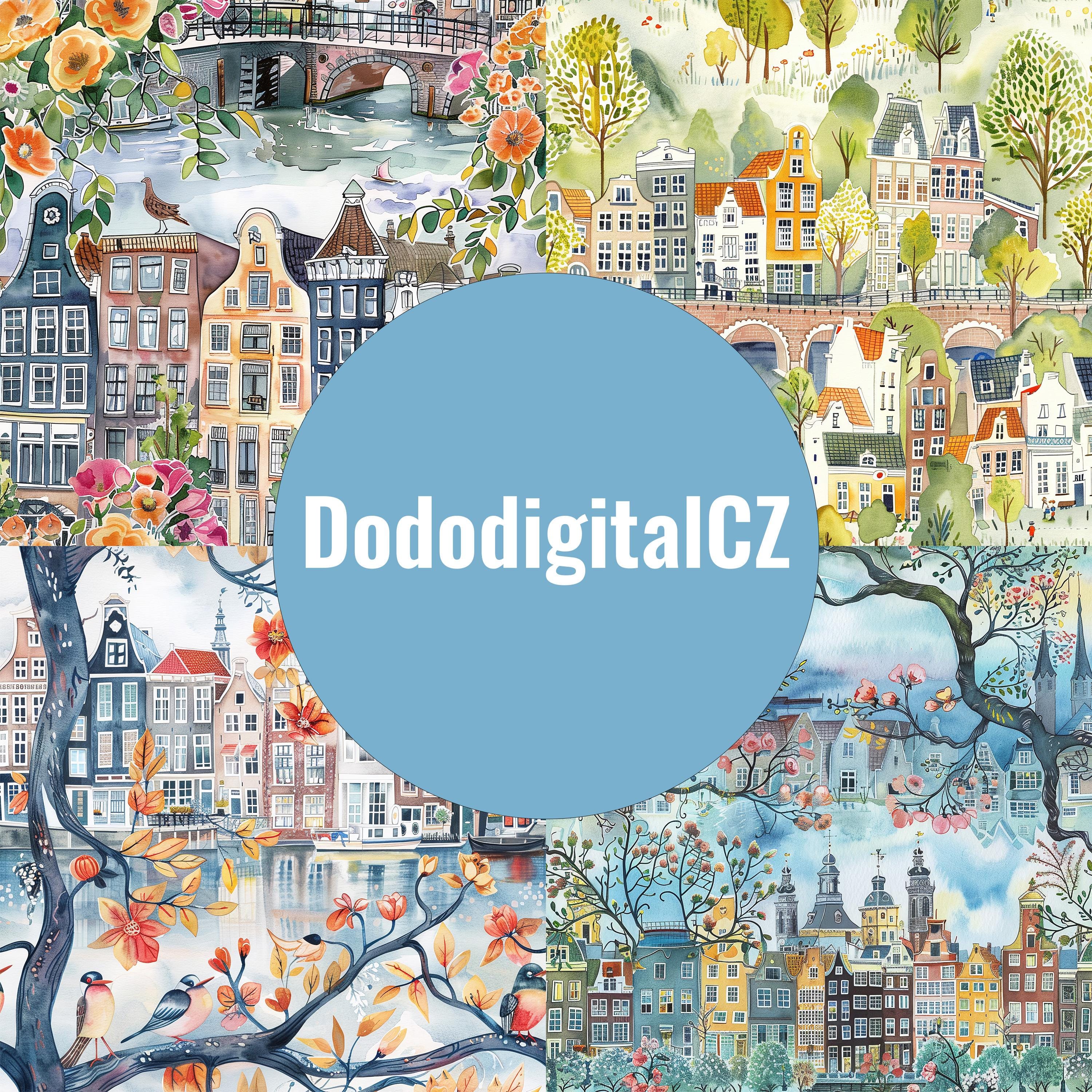 Dutch Town Seamless Pattern | Unlimited Commercial Use | Patterned ...