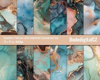 Watercolor Galaxy Marble Seamless Pattern | Unlimited Commercial Use | Digital | Texture | Universe | Wallpaper | Scrapbook | Printable