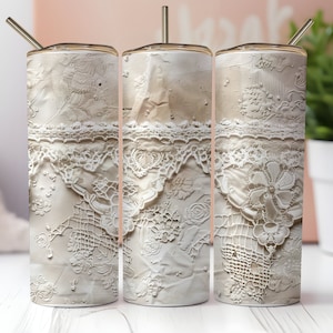 Lace Tumbler Wraps, Vintage Lace Tumbler Design, Seamless Skinny Tumbler PNG, 20oz Tumbler Sublimation, Digital Download
