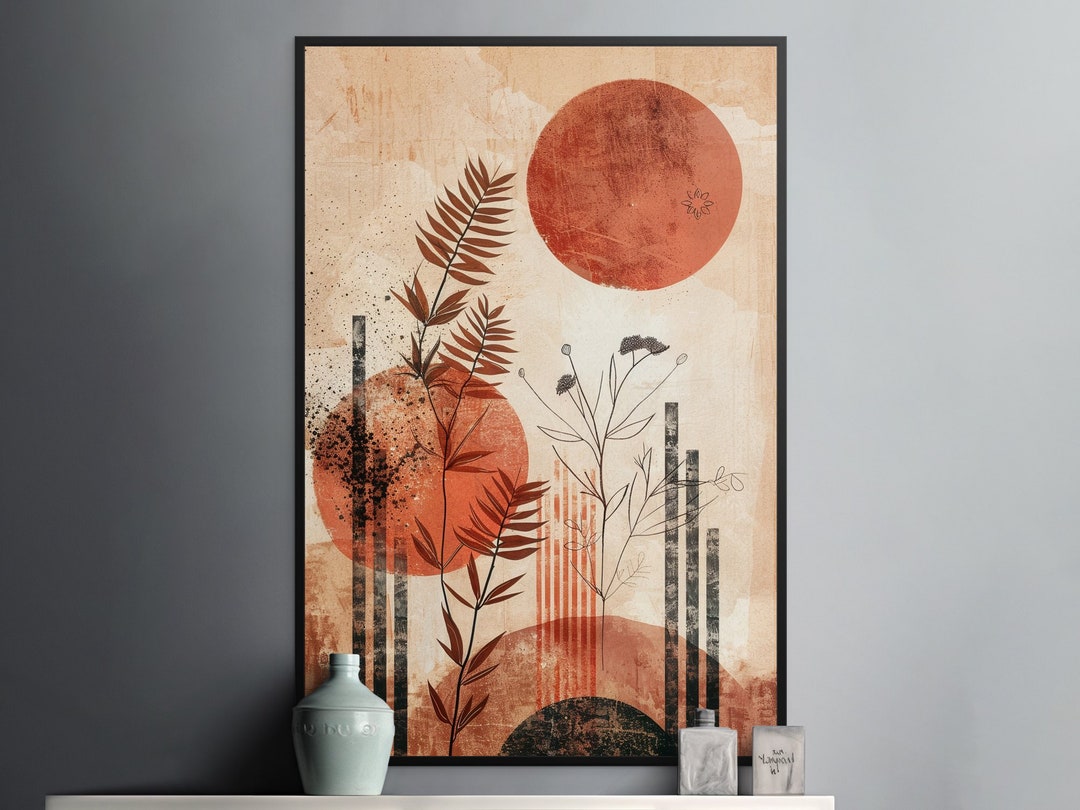 Boho Wall Art, Abstract Wall Decor, Digital Download, Modern Art Prints ...