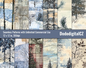 Winter Seamless Pattern | Unlimited Commercial Use | Patterned Paper | Texture | Seasonal | Abstract | Whimsical | Scrapbook | Printable