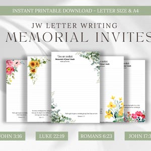 Carta conmemorativa de JW 2025 Campaña de redacción de cartas pioneras Campaña conmemorativa del sacrificio de rescate de Jesús Cartas ministeriales imprimibles