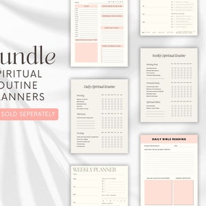 Può includere: Un set di planner di routine spirituale stampabili. I planner includono una routine spirituale giornaliera, una routine spirituale settimanale, un registro di lettura biblica giornaliero e un planner settimanale. I planner sono progettati per aiutarti a rimanere organizzato e in pista con i tuoi obiettivi spirituali.
