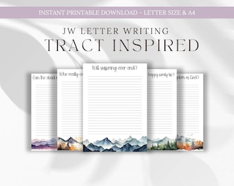Lettere ispirate ai JW Tract, lettere pionieristiche con la campagna delle Scritture, lettere ministeriali stampabili, domande sulla vita