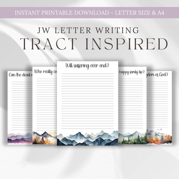 JW Tract Inspired Letter Writing Pioneer Letter Writing With Scriptures Campaign Printable Ministry Letters Lifes Questions