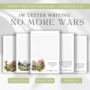Carta de No más guerras de los testigos de Jehová Carta pionera de la campaña de escritura con las Escrituras Cartas del ministerio imprimibles Esperanza para el futuro