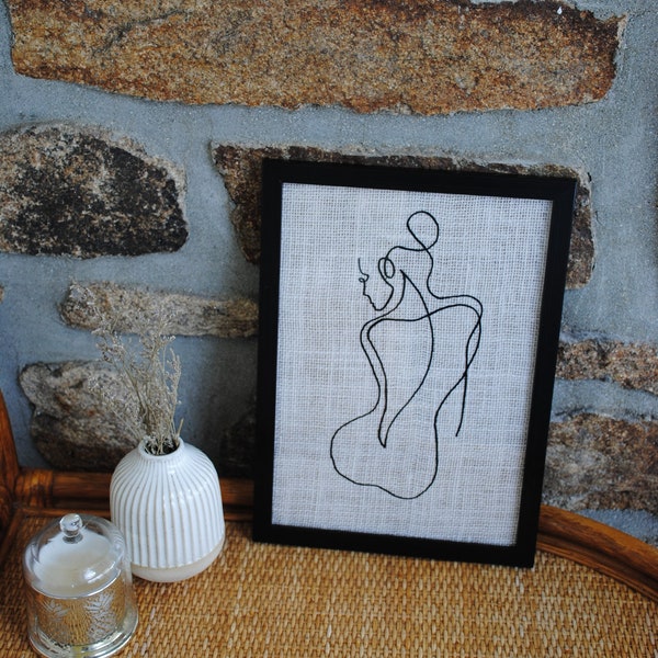 Cadre minimaliste personnalisable en toile de jute