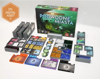 Insertar archivos STL de Ciudades Submarinas | Organizador de soluciones de almacenamiento para impresión 3D | Compatible con el juego base, New Discoveries y las expansiones de Data Era