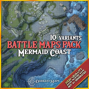 Kust-strijdkaart | DnD Battle Maps, D&D, Dungeons and Dragons, Map Collection, Dungeon Master Gifts, Roll20, Foundry, VTT