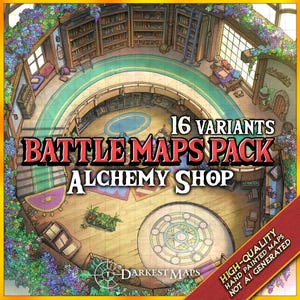 Alchemy Shop Battlemap | DnD Battle Maps, D&D, Dungeons and Dragons, Map Collection, Dungeon Master Gifts, Roll20, Foundry, VTT